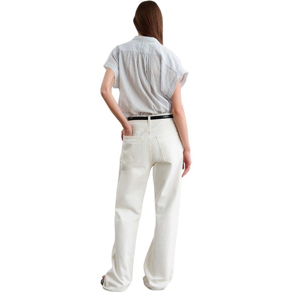 Nili Lotan Normandy Shirt Tunic Top Striped Printed Cotton Oversized XS 283742 - Picture 3 of 9